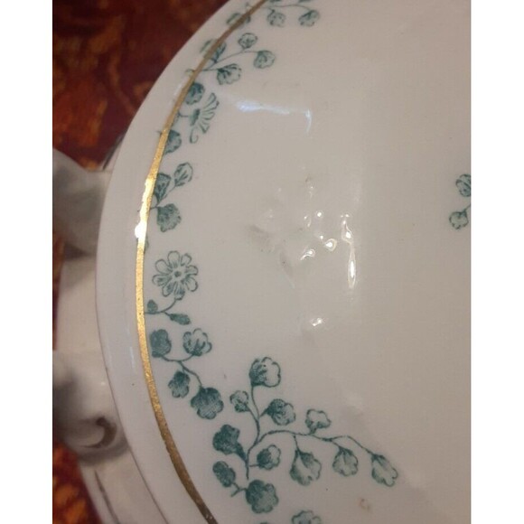 Antique Lidded Oval Tureen WH Grindley & Co Flow Blue Aldine Pattern - Picture 2 of 12